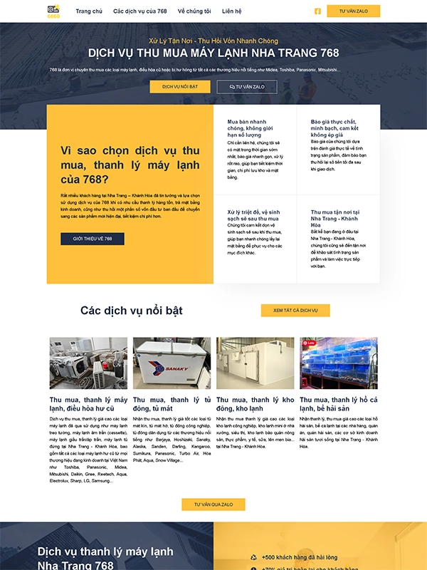 Dự án thiết kế website thu mua đồ cũ cho Tổng Kho Thu Mua Đồ Cũ 768 tại Nha Trang của Y Chóc