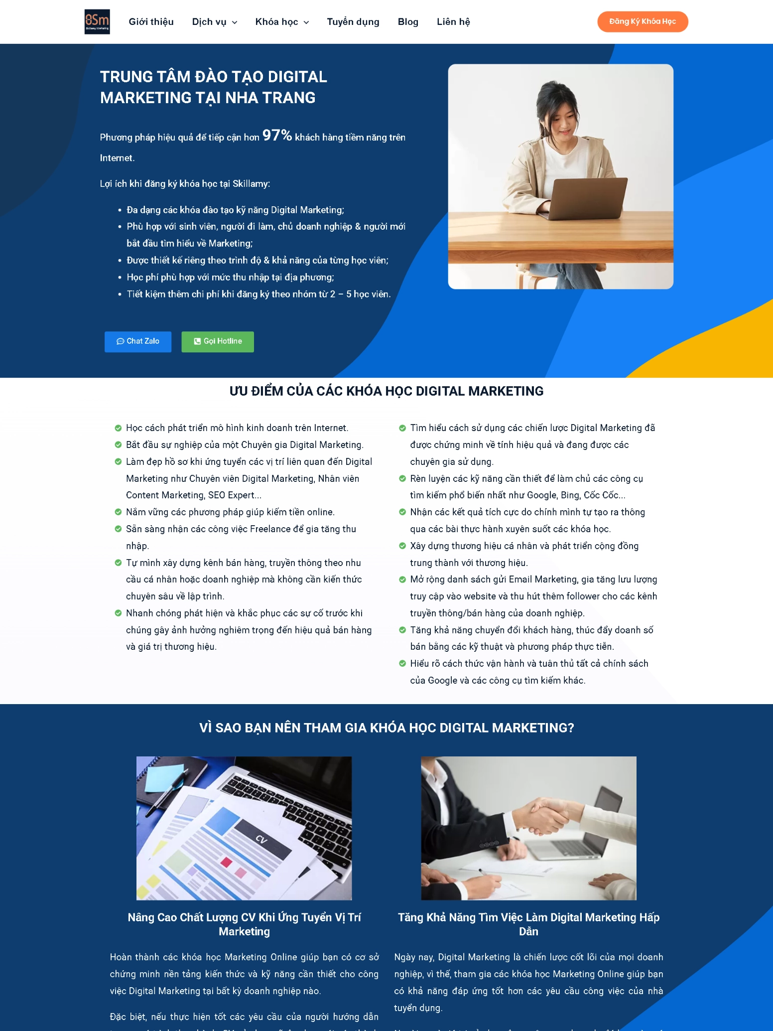 Dự án thiết kế website giáo dục cho công ty Skillamy của Y Chóc